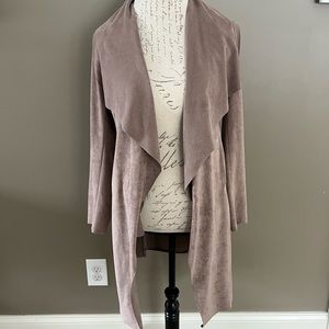 Womens Adrienne Vitaddini faux suede long open front over coat XS